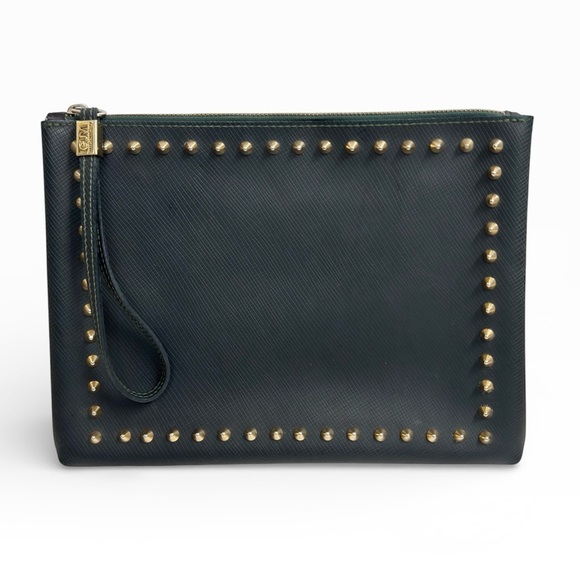 Gum Gianni Chiarini Studded Italian Wristlet Clutch Green Bag Italy
